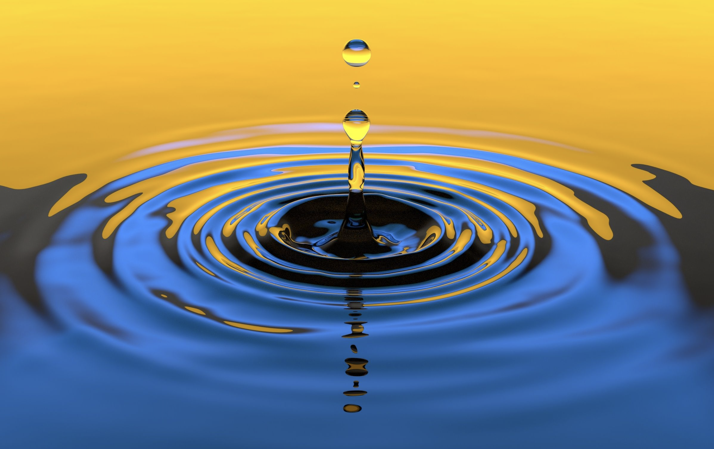 Droplet of water pointing to strategic direction