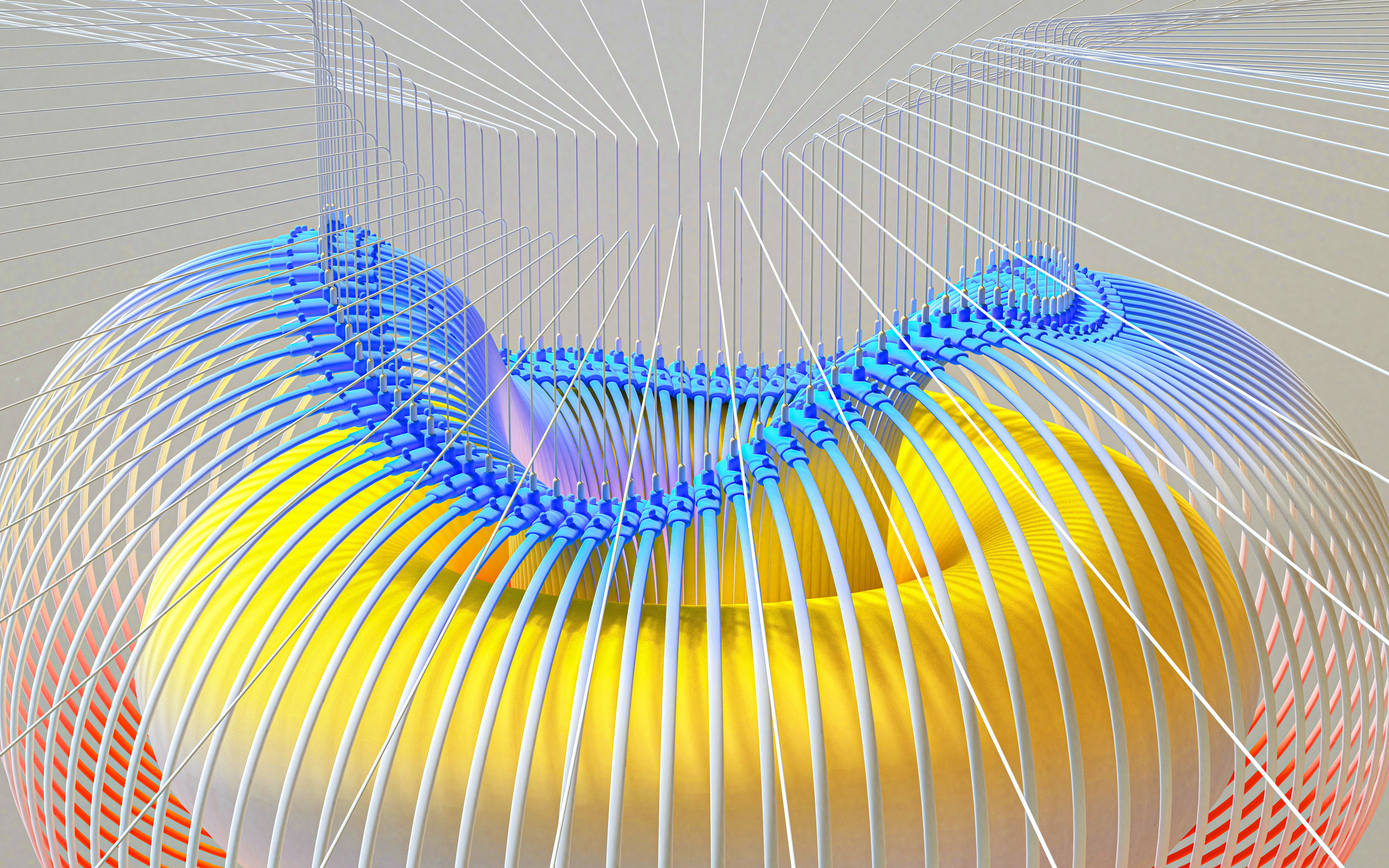 Abstract glowing geometric network